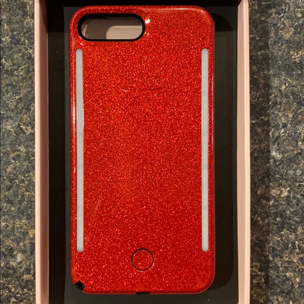 Red Glitter iPhone 6/7/8 Plus LuMee Case - Picture 5 of 5